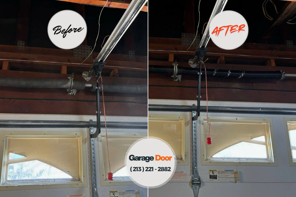 Before and after: garage door repair Rockdale, TX